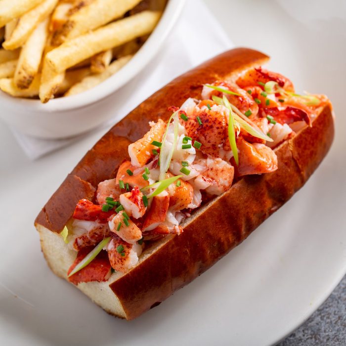 Lobster roll with fries for lunch or dinner