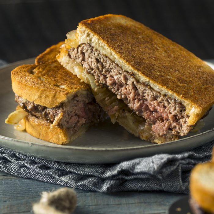 Homemade Cheesy Patty Melt Sandwich
