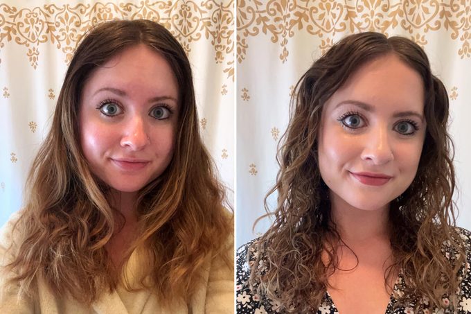 before and after side by side comparison using k18