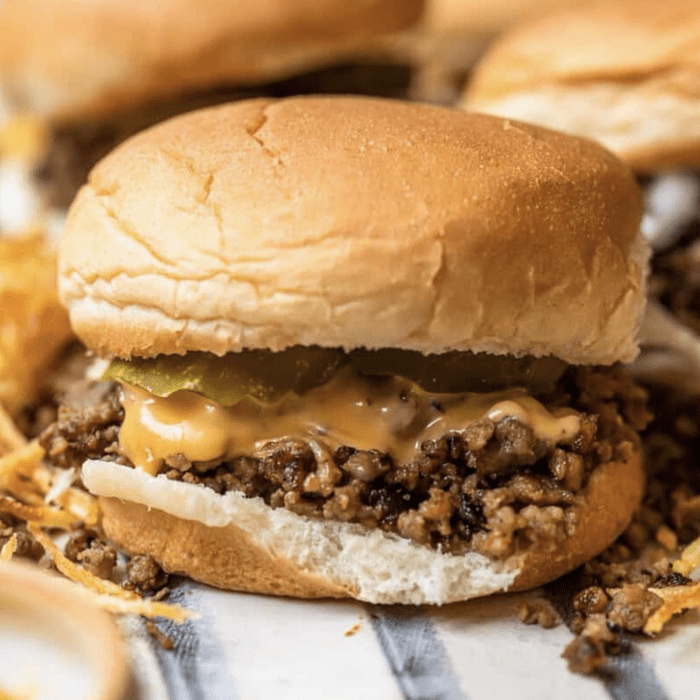 maid rite sandwich with cheese