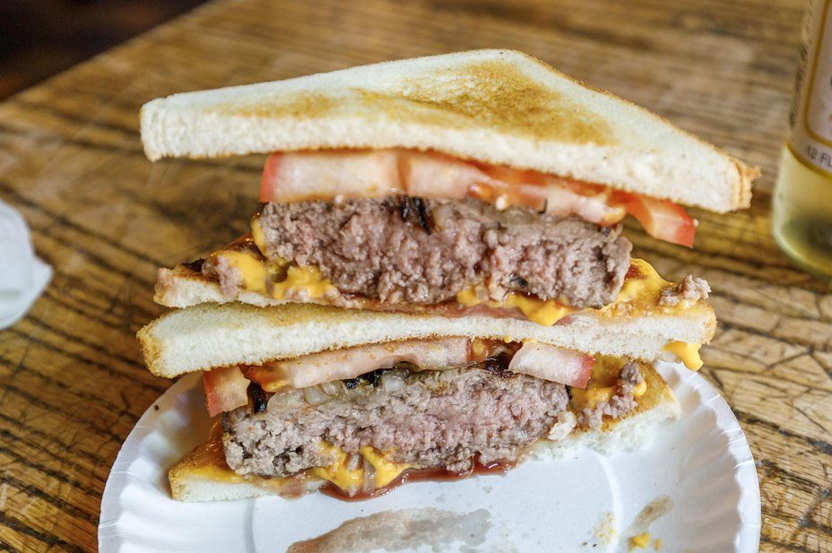 Burger Onion Tomato And Louis' Lunch New Haven Connecticut Via Tripadvisor