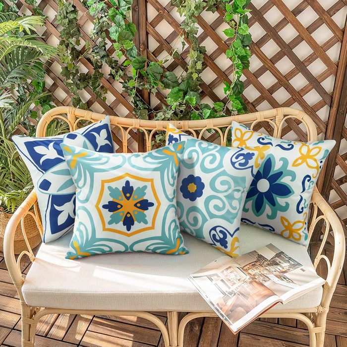 Outdoor Waterproof Throw Pillow Covers Set Of 4