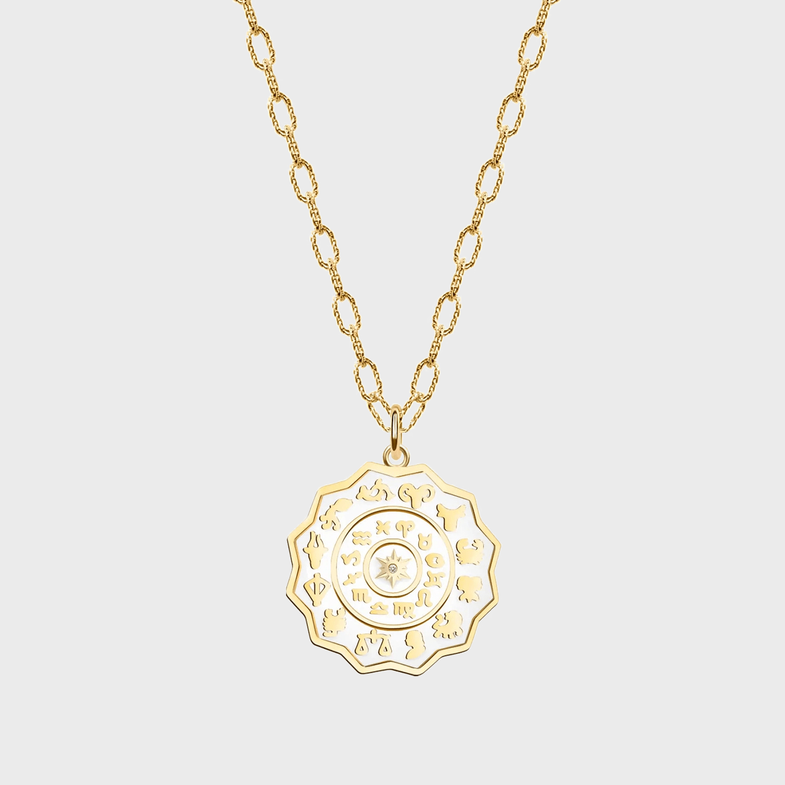 White Enamel Zodiac Chip Necklace Ecomm Via Karmaandluck