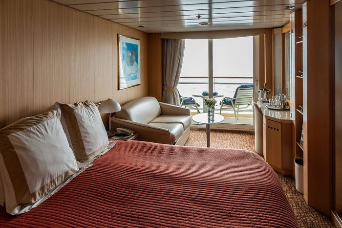 Cruise ship cabin.