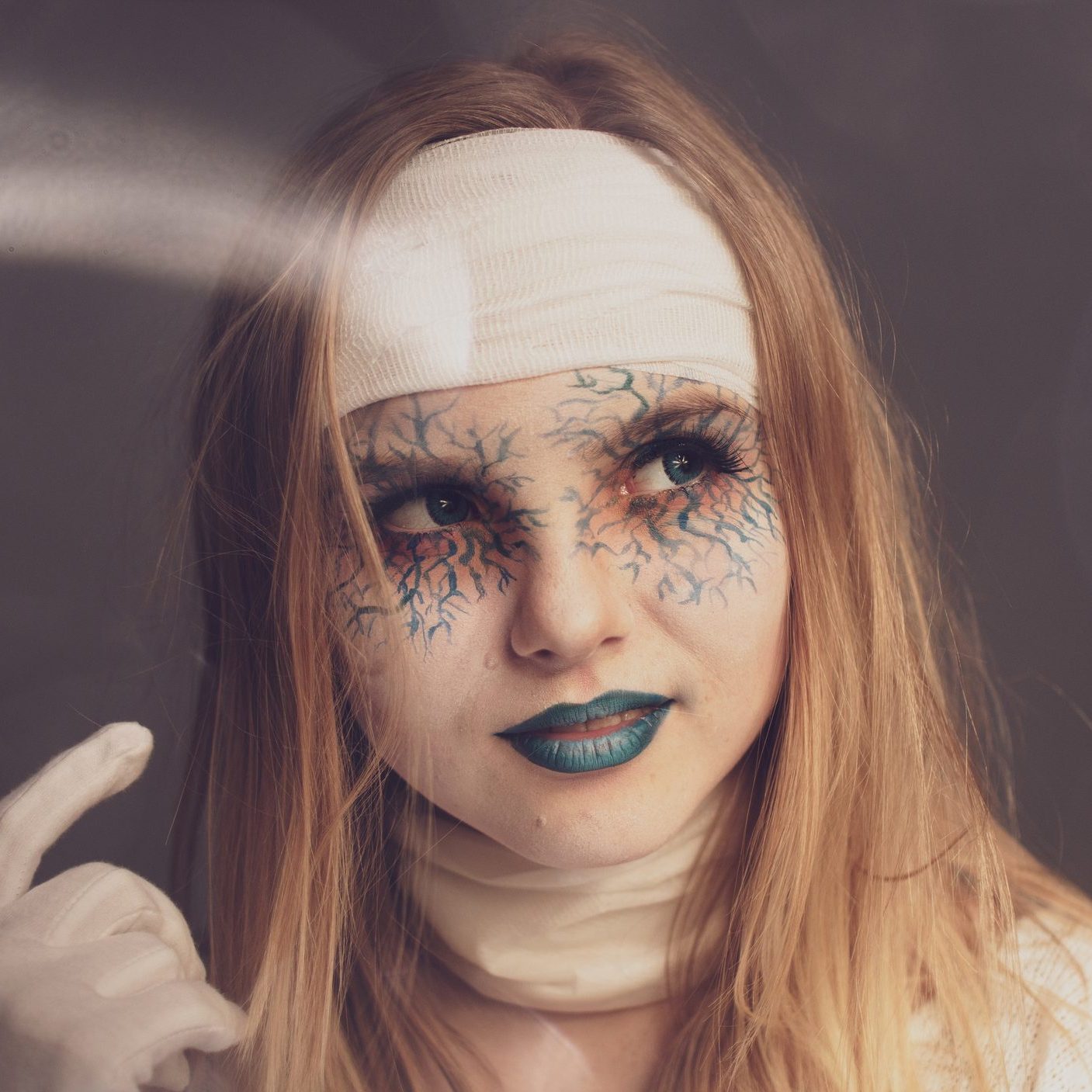 Close-Up Of Woman With Halloween Make-Up