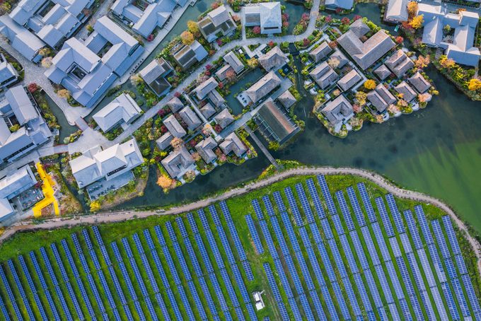 a modern eco friendly city pudong, shanghai, China