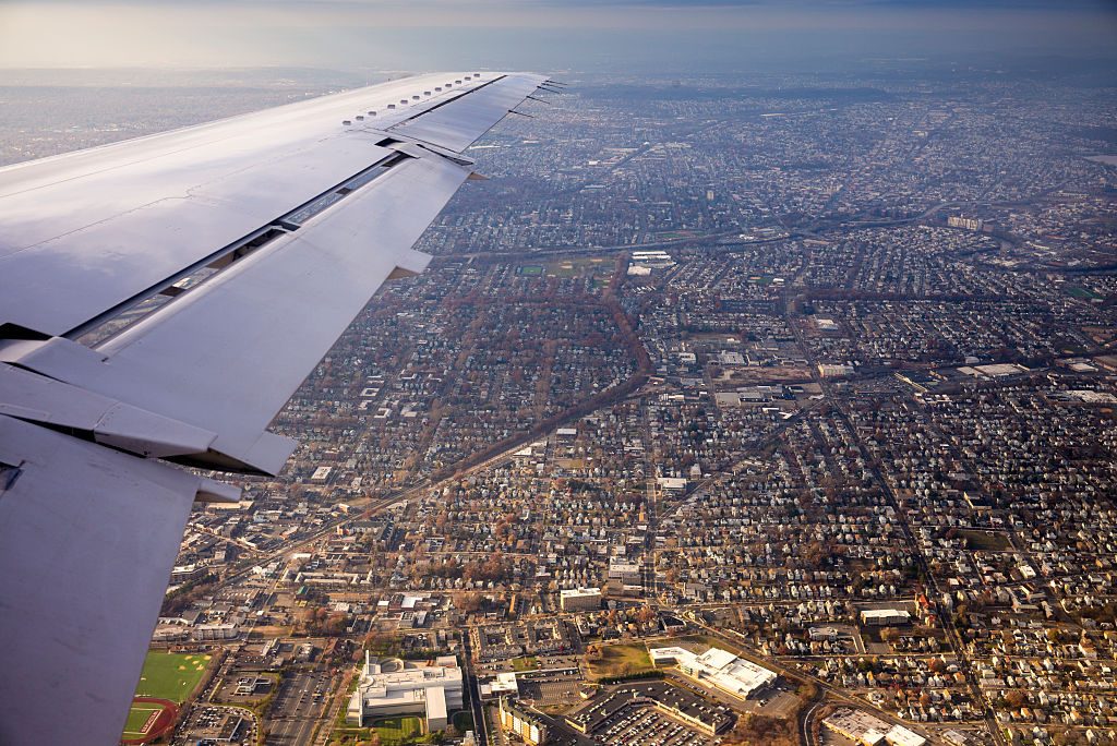 View from Airplane Window, New York, USA