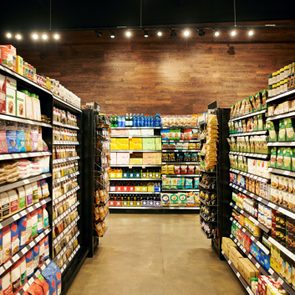 fully stocked aisles of grocery store