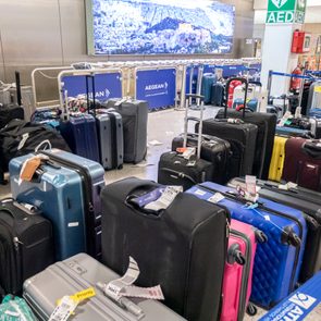 Uncollected Suitcases And Bags Are Seen In Airport