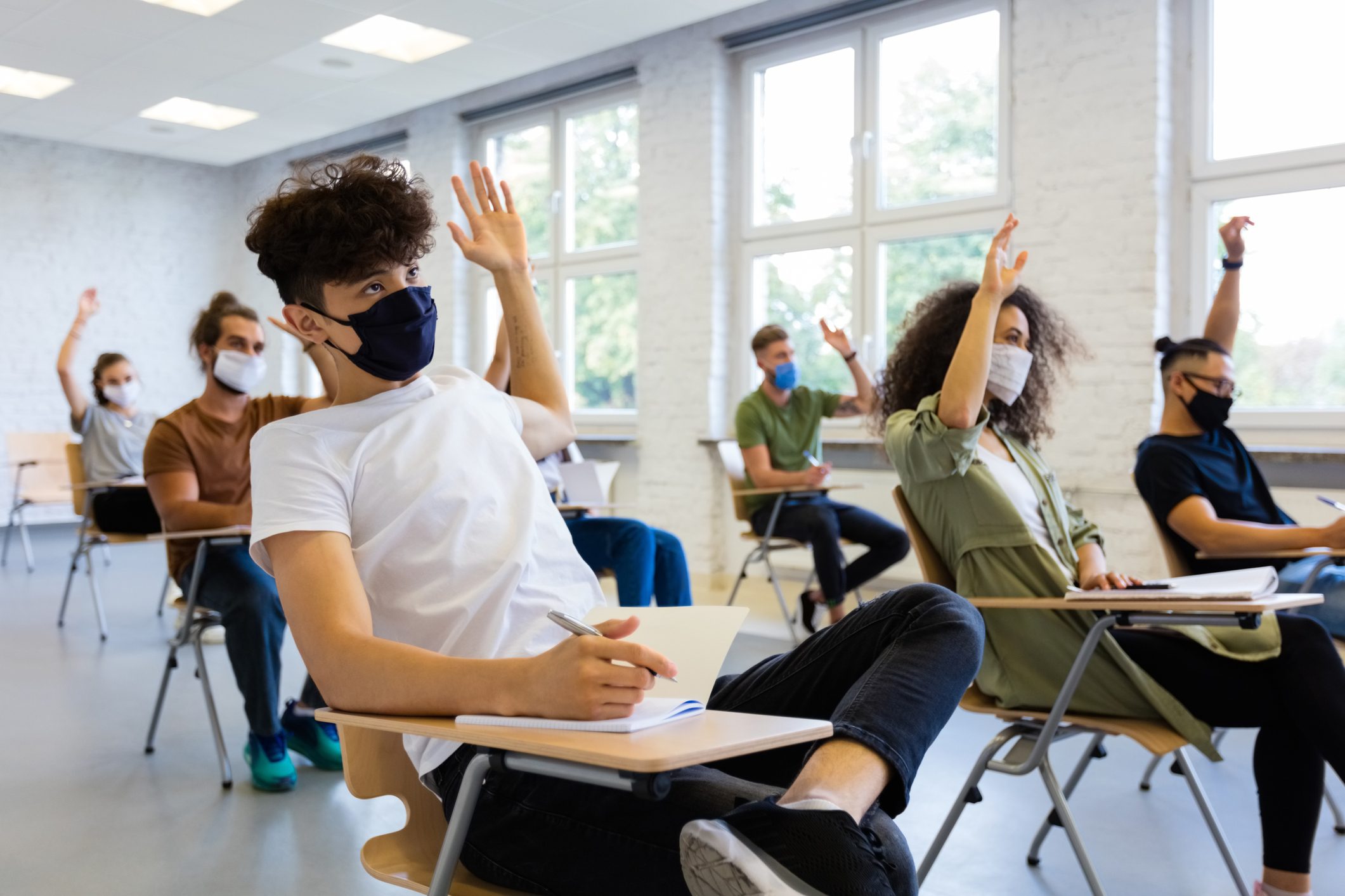 Students at university during coronavirus pandemic