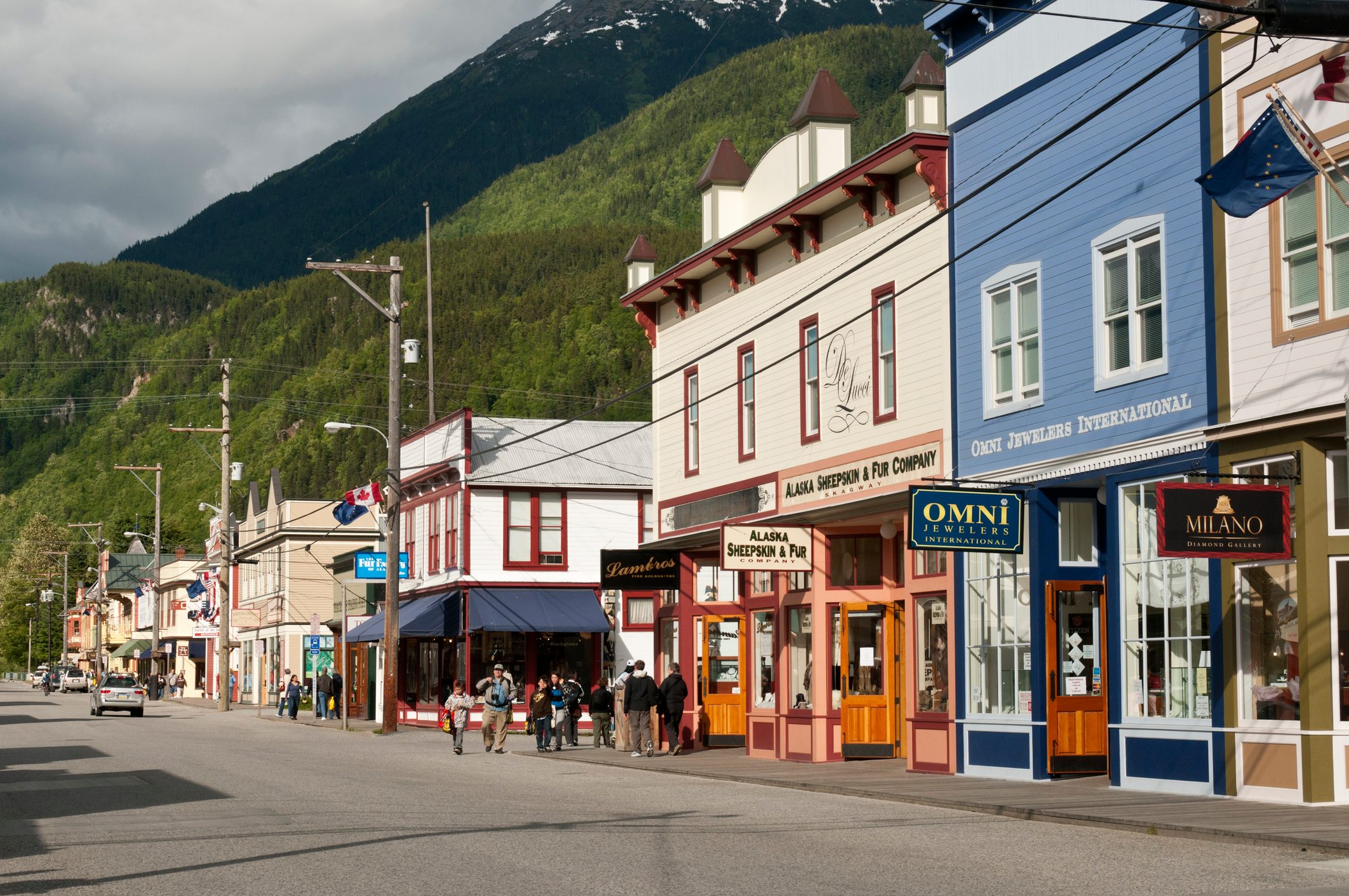 Historic false-front buildings.