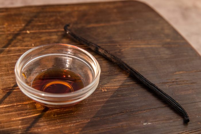 Dried vanilla fruit and vanilla extract.