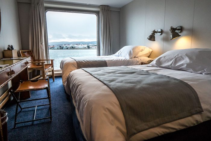 Luxury cruise ship room