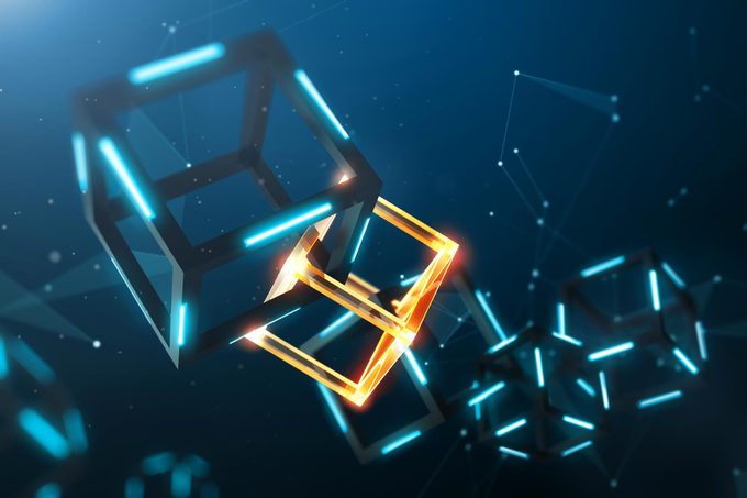 Blockchain concept with abstract background