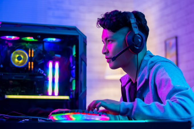 cyber sport gamer playing game