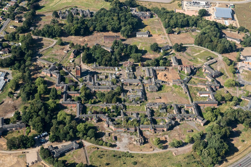 The disused Severalls Hospital, formerly the Second Essex County Asylum, Colchester, Essex, 2016. Artist Damian Grady. (Photo by Historic England Archive/Heritage Images via Getty Images)