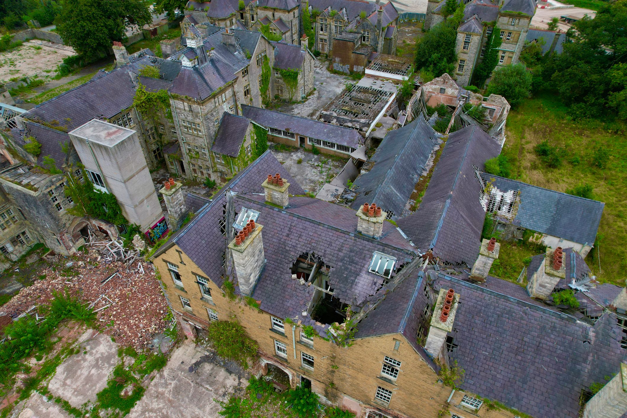 Denbigh Asylum, Denbighshire, Wales. Aerial view 15