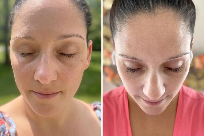 before and after using the grand md lash serum