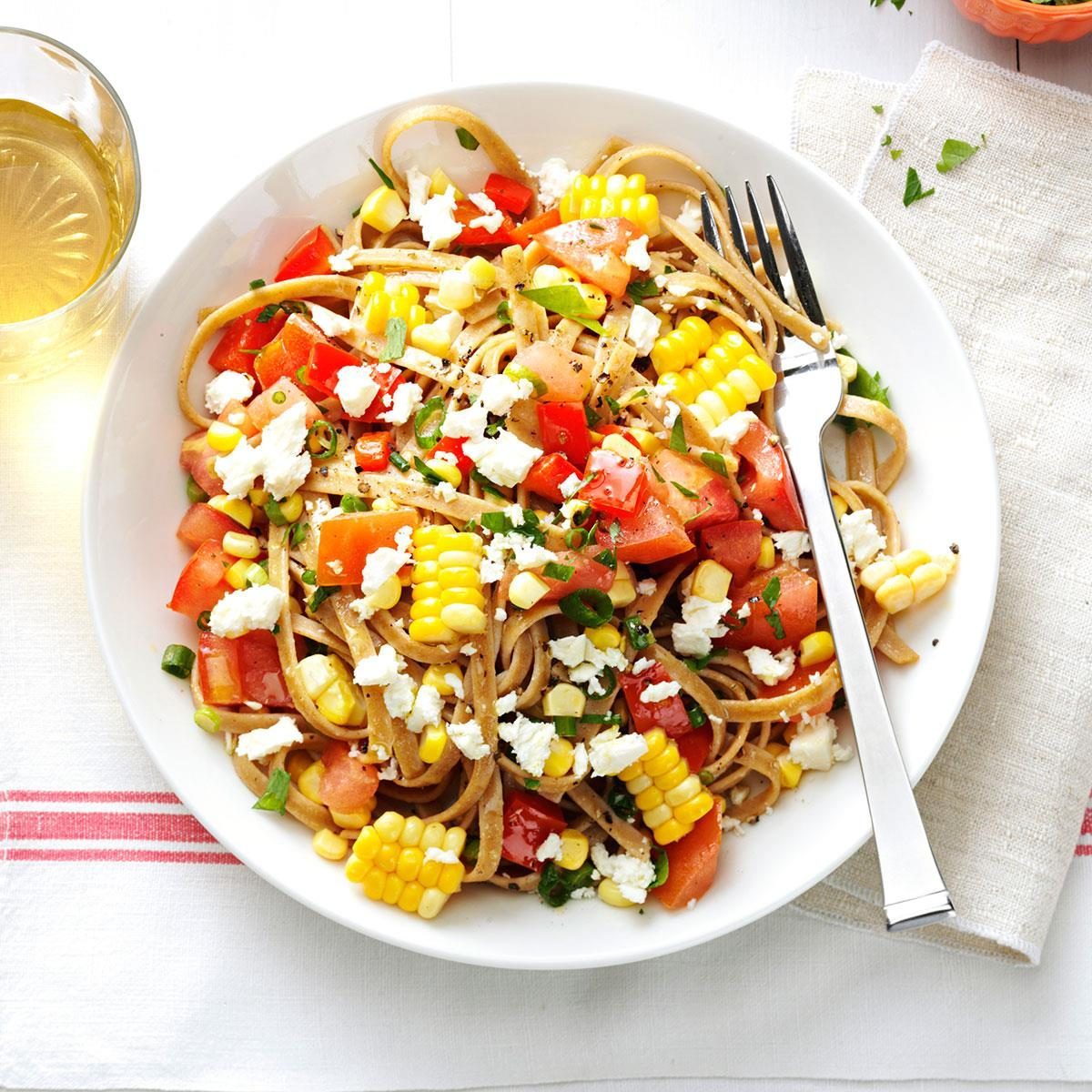 Fresh Corn Tomato Fettuccine