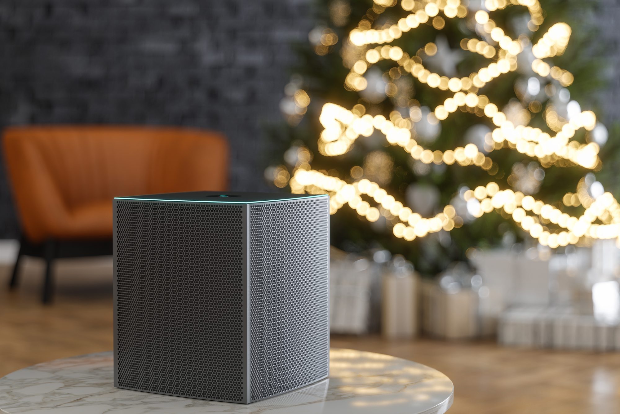 christmas music playing on speaker