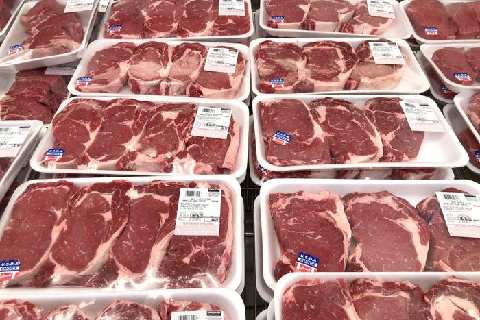 bulk meat packs at a grocery store