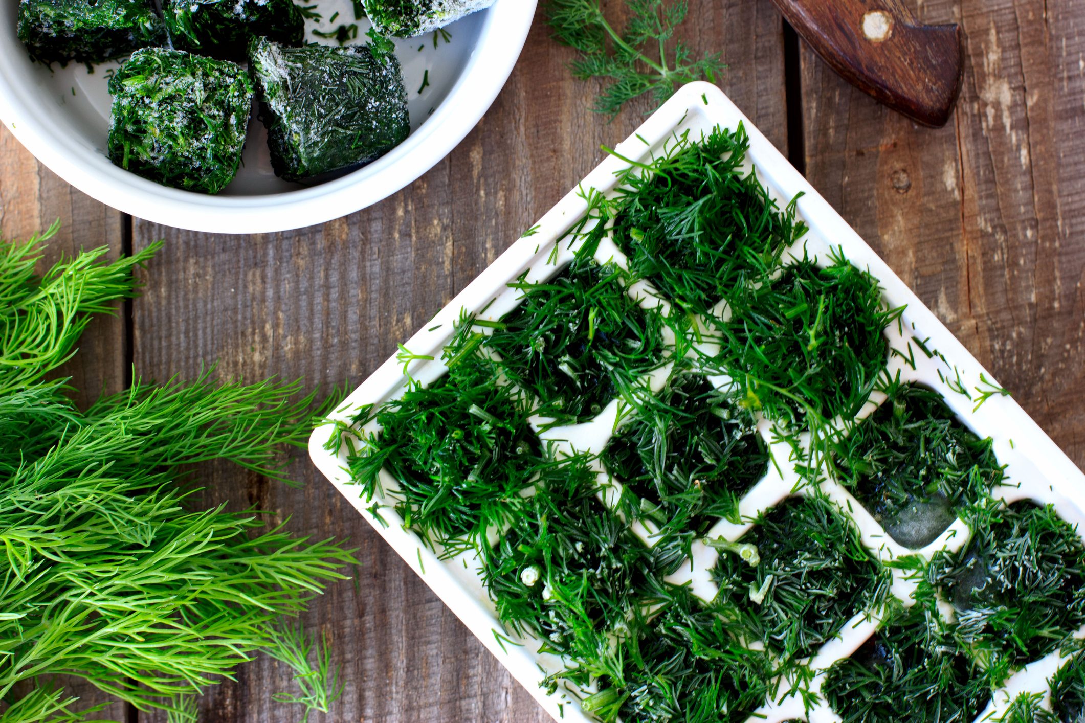 Dill cubes frozen