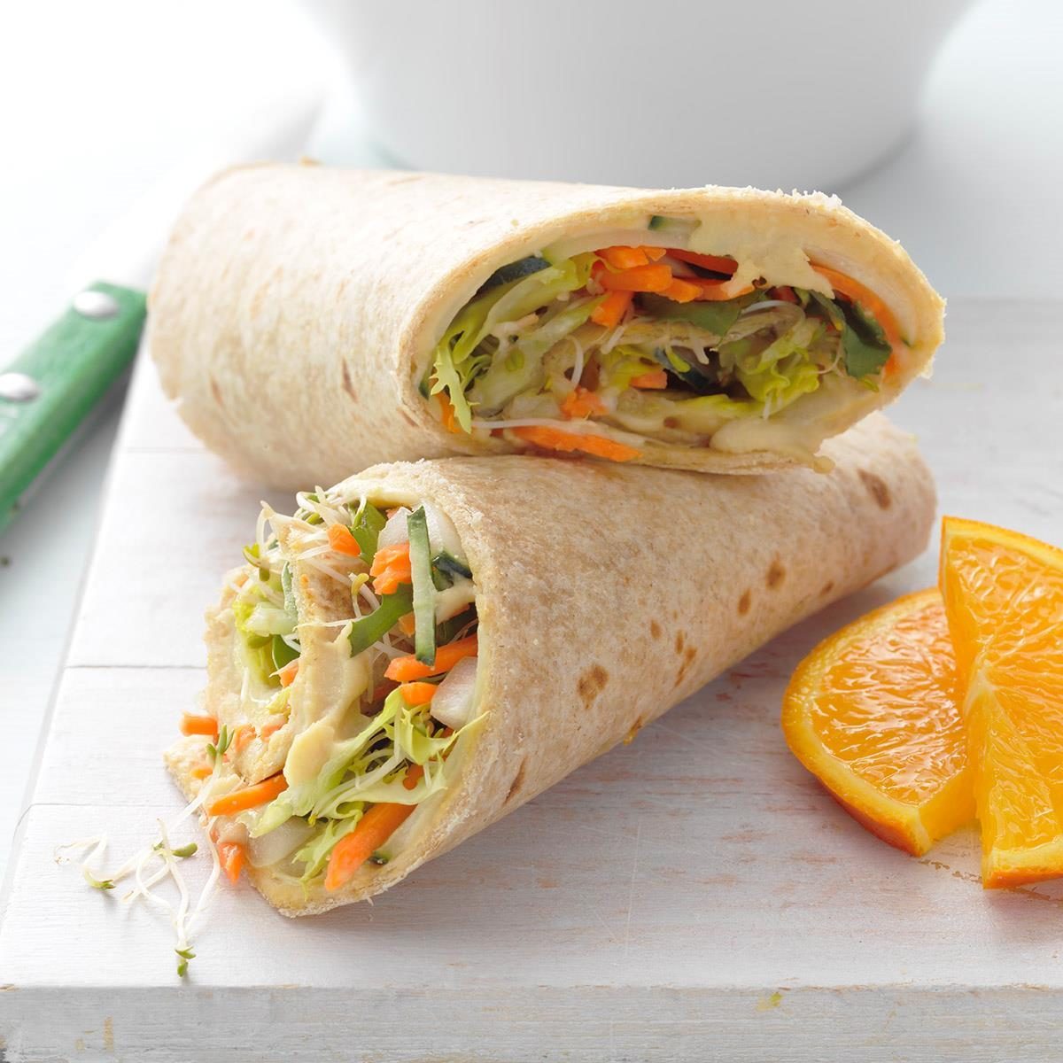 Hummus Veggie Wrap Up