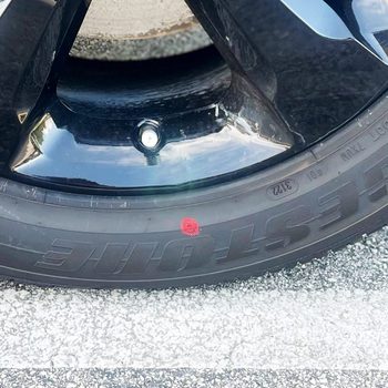 Red Dot On Tire