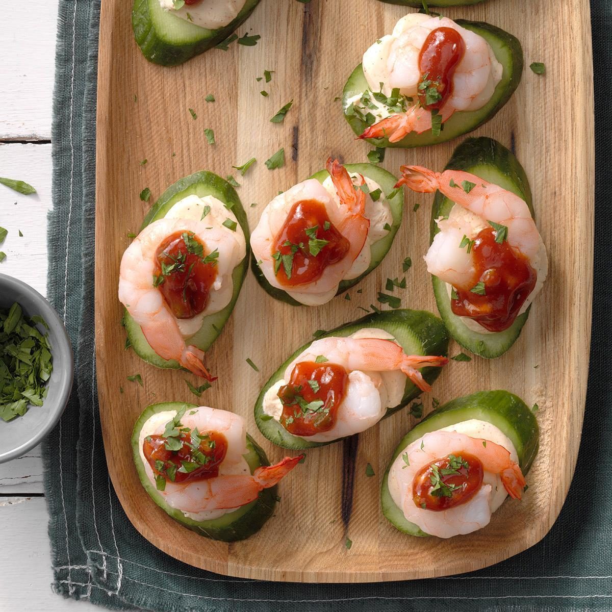 Shrimp And Cucumber Canapes