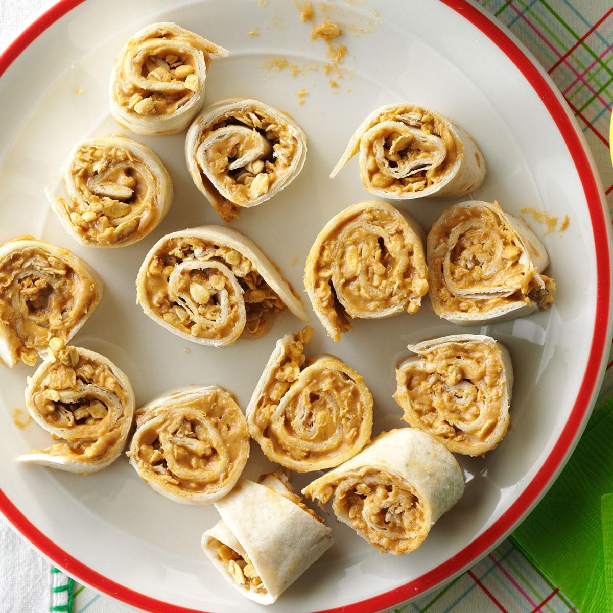 Peanut Butter Granola Pinwheels