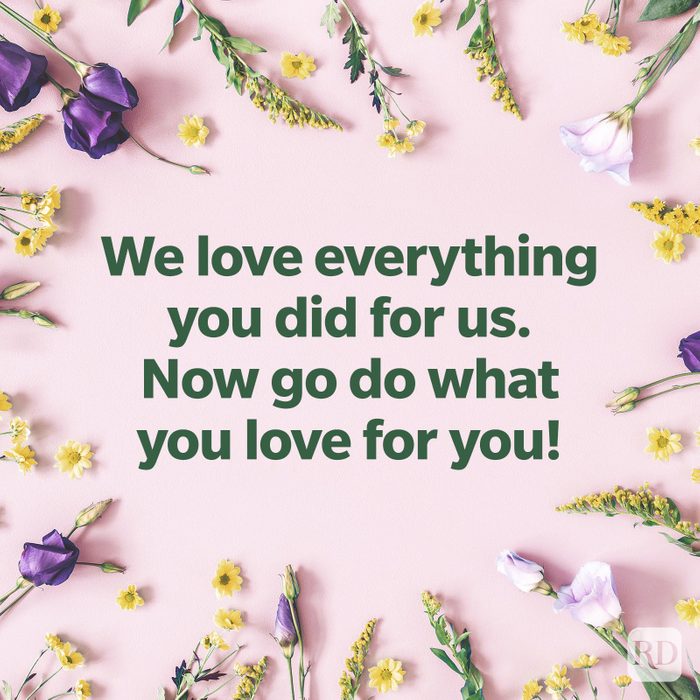 Retirement wish on a floral background