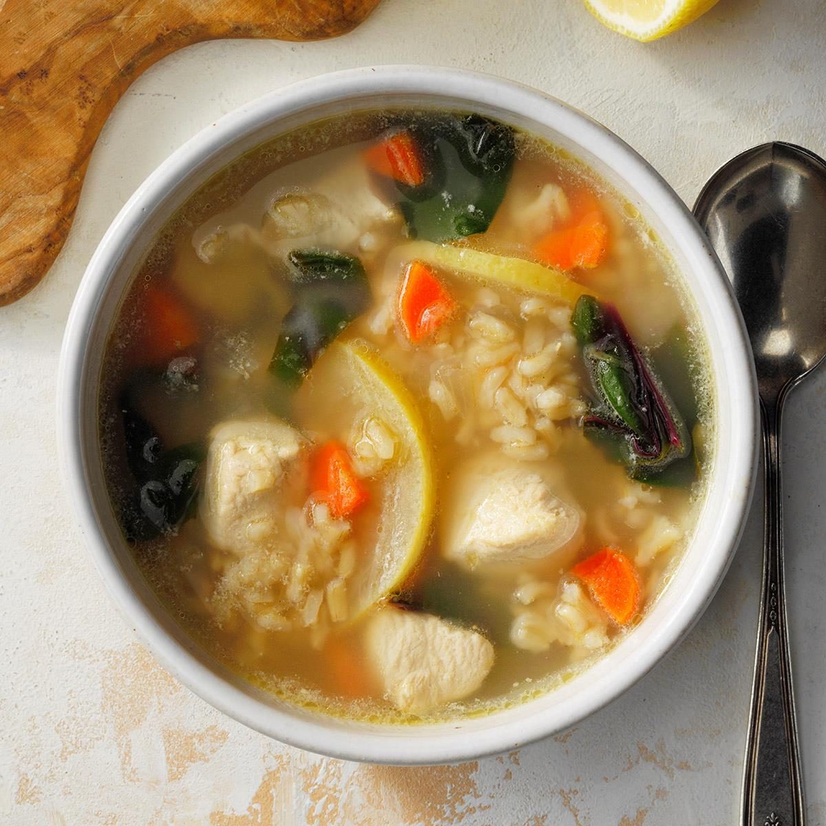 Lemon Chicken Rice Soup