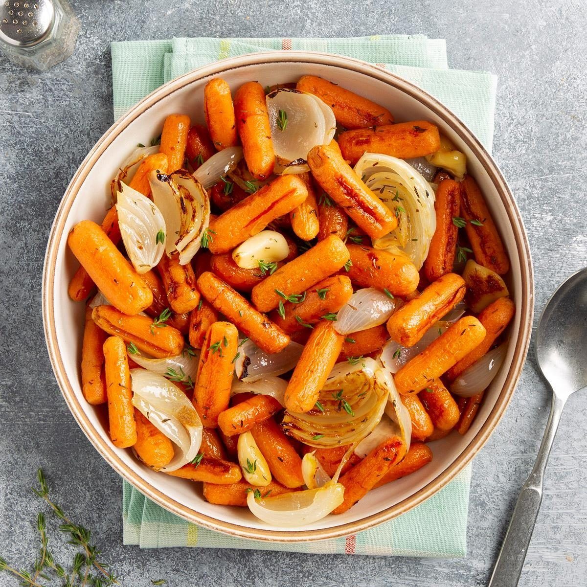 Oven Roasted Carrots Air Fried with onions