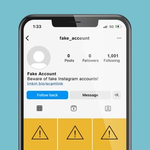 fake instagram profile page