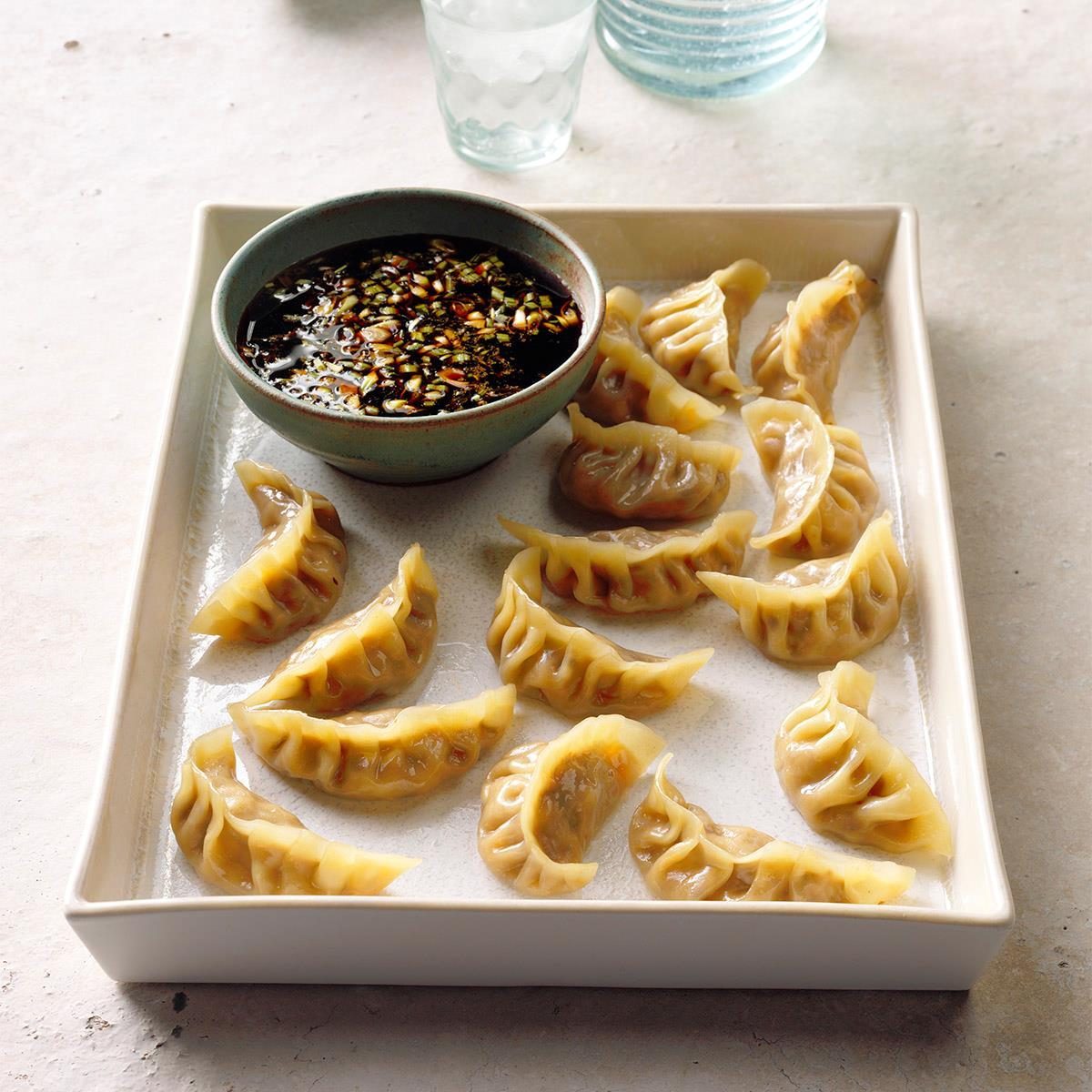 Chicken Potstickers with dipping sauce