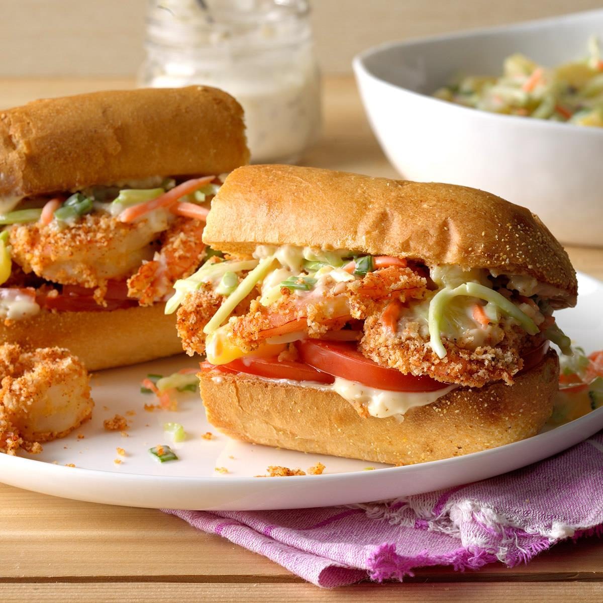 Shrimp Po Boys With Pineapple Slaw