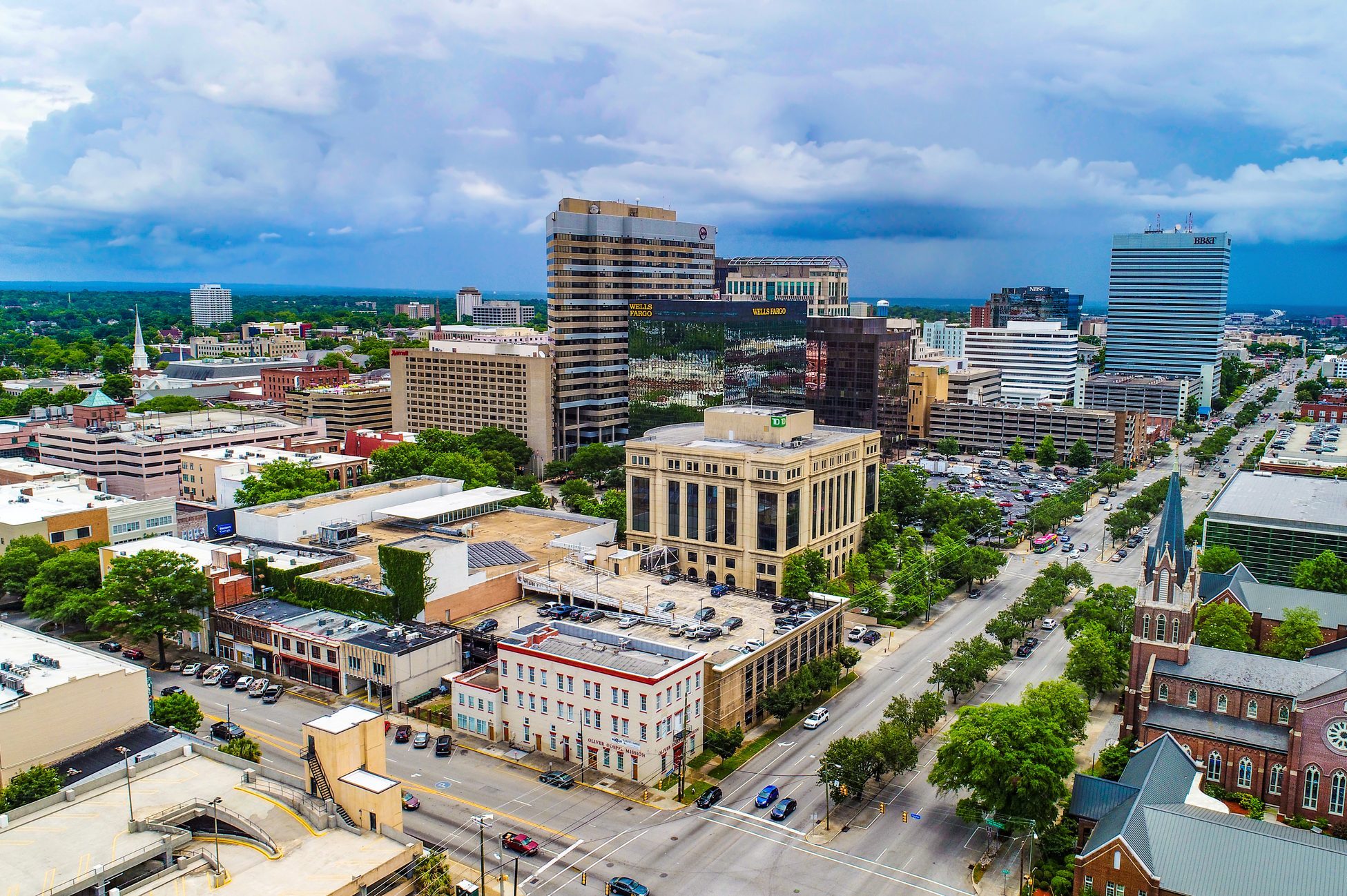 Downtown Columbia South Carolina SC Skyline Aerial