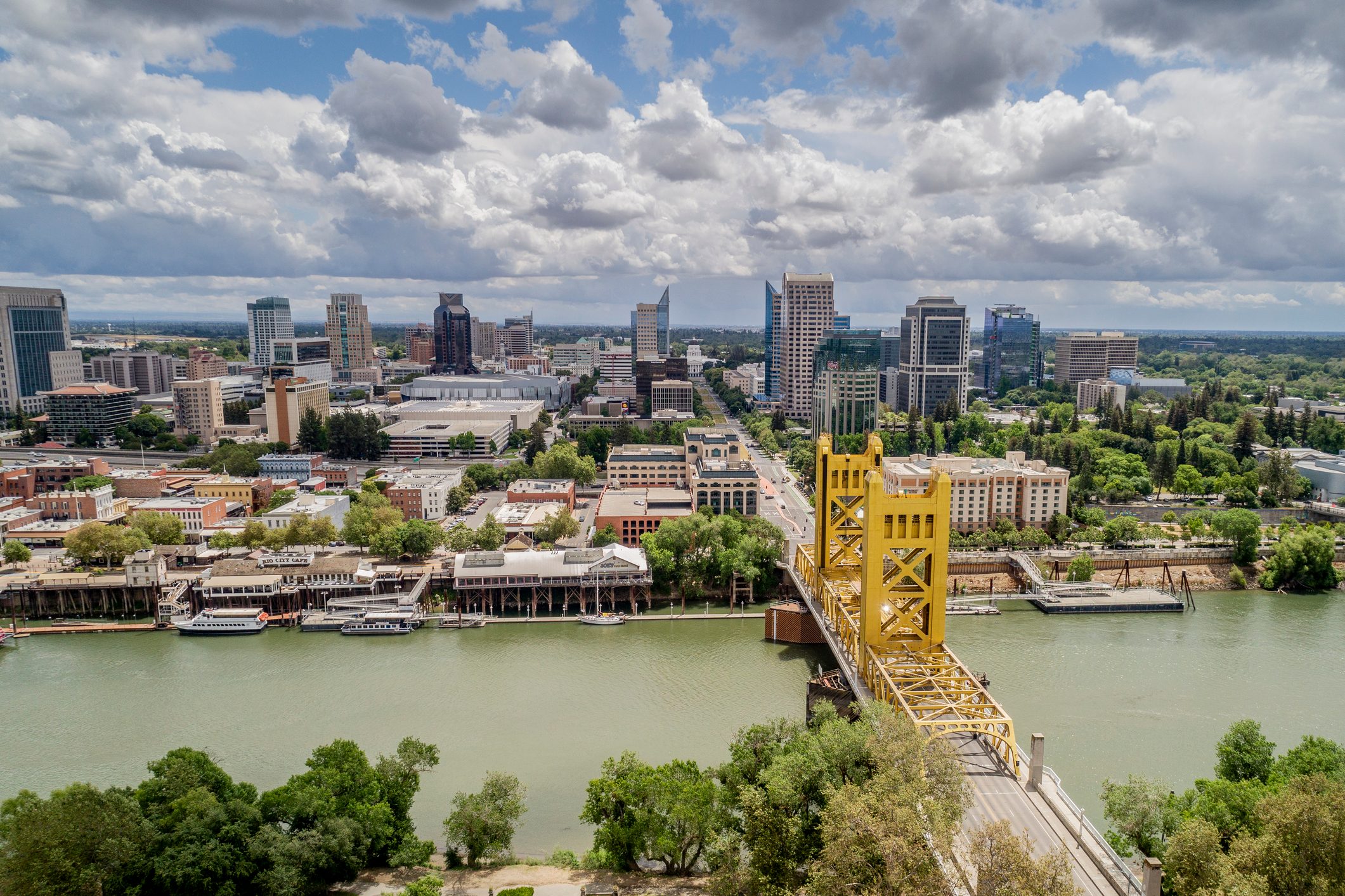 Sacramento Tower Bridge and Sacramento Capitol Mall