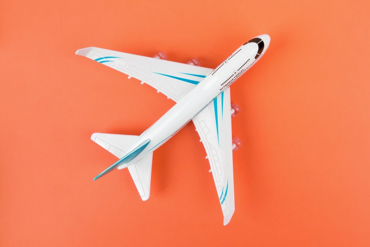 model plane on bright background