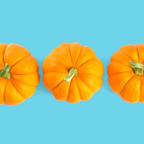 Top View Of Decorative Orange Pumpkins