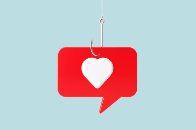 Instagram like attached to a phishing hook