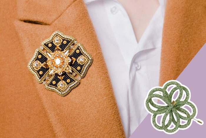 brooch on a jacket
