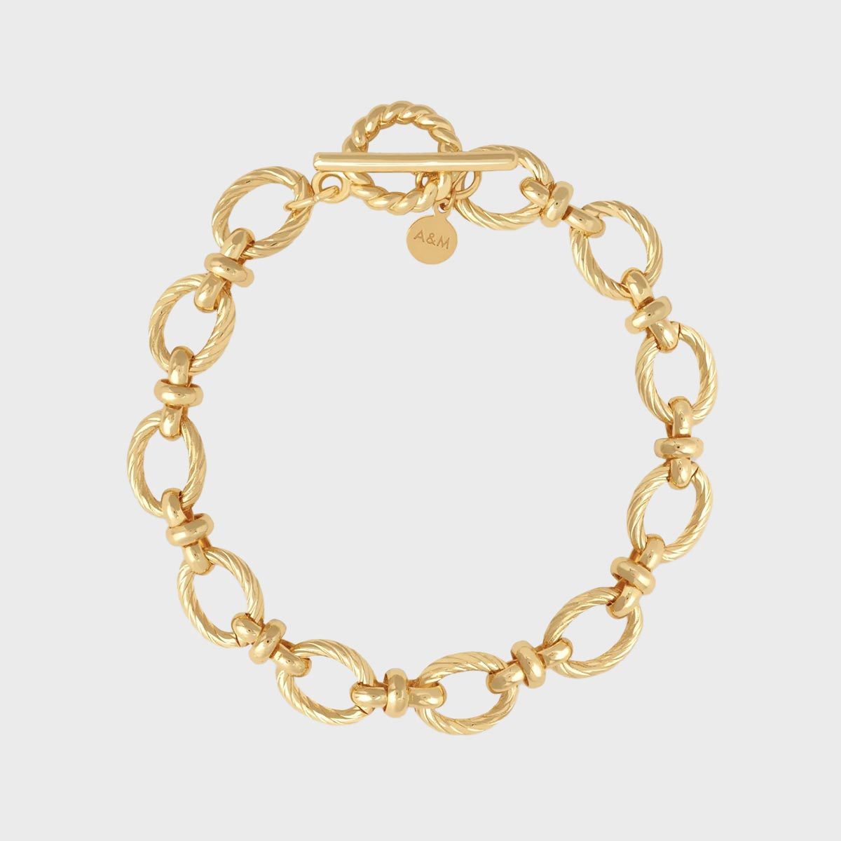 Astrid And Miyu Textured T Bar Bracelet