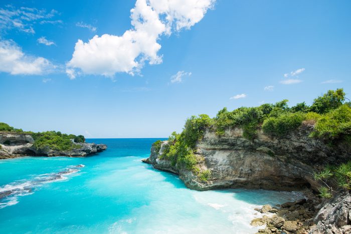 blue bay lagoon near Bali in Indonesia, Nusa Penida