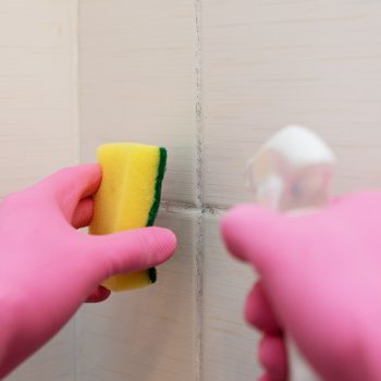 dirty tile cleaning and mold removing from grout