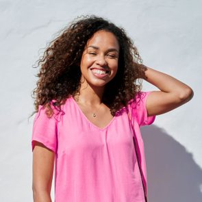 happy woman smiling