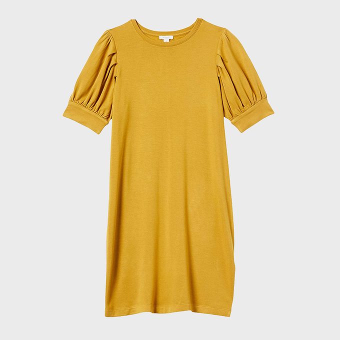 Amazon Essentials Women's Supersoft Terry Relaxed Fit Short Puff Sleeve Dress