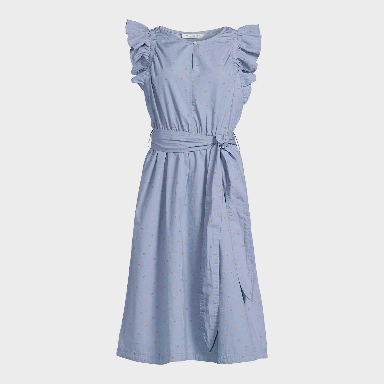 Free Assembly Women's Ruffle Sleeve Midi Dress