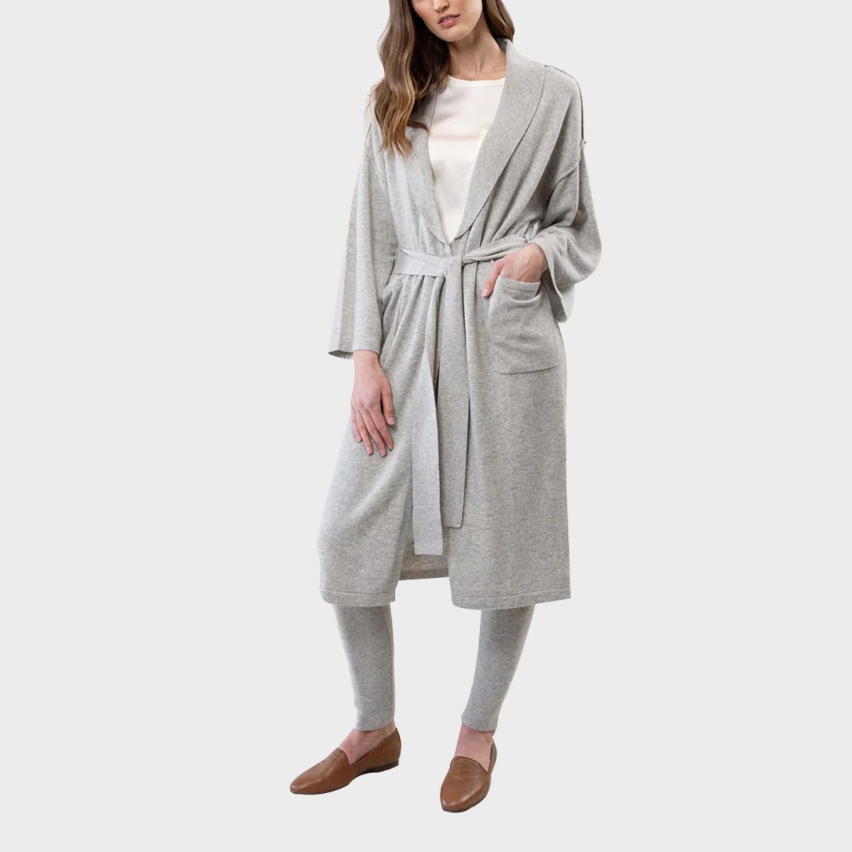 Women's Quintessential Cashmere Long Cardigan Ecomm Cozyearth.com