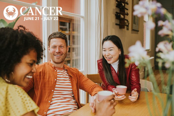 friends talking and drinking coffee